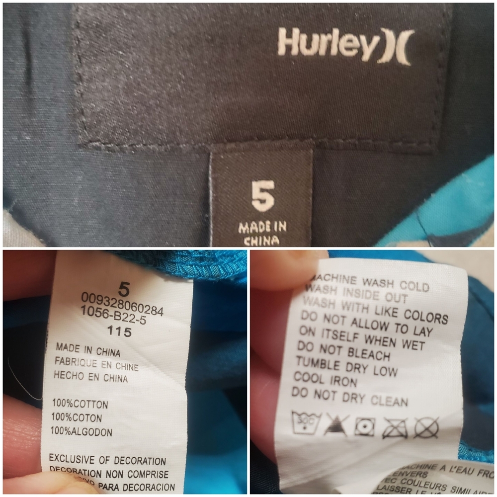 2 Boy's Size 5 Button Down Shirts. Tommy Hilfiger & Hurley. Short Sleeve - Picture 4 of 11